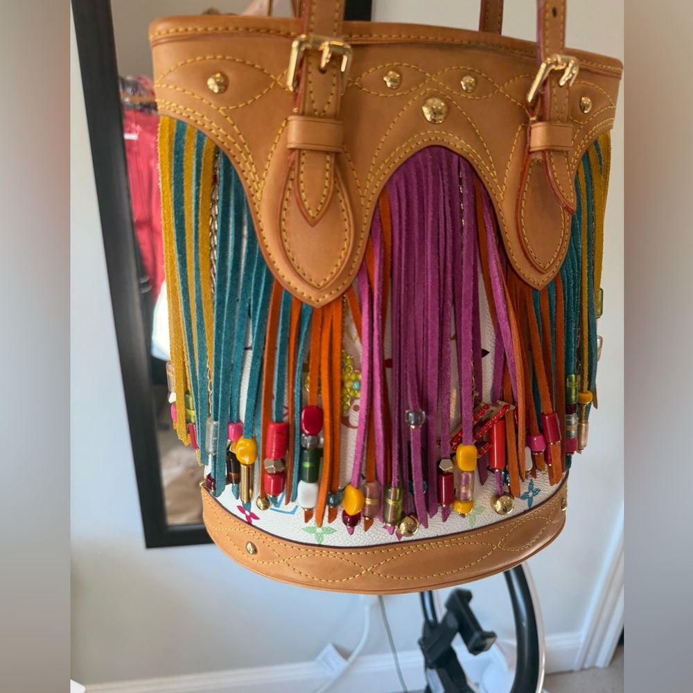 ***SOLD*** Louis Vuitton X Murakami Spring 2006 Multicolor Fringe Bucket Bag - Picture 8 of 13